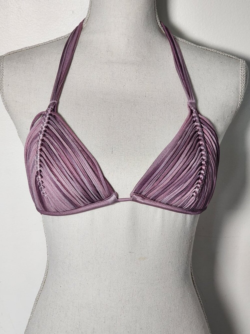 PQ Swim Mauve Pink Ruched Triangle Bikini Top